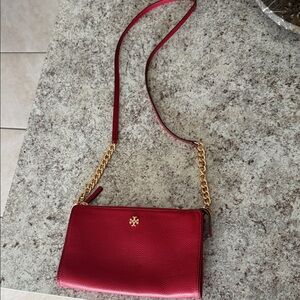Tory Burch Cherry Crossbody Bag with Gold Accents